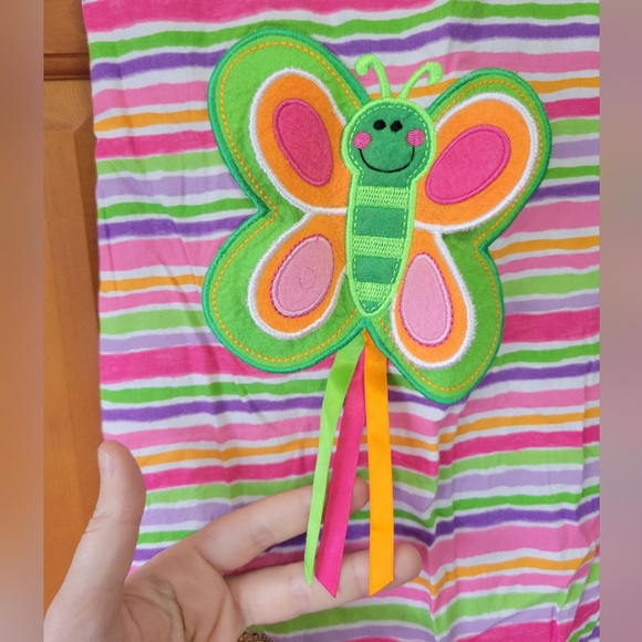 Spring Easter summer dress colorful stripe butterfly 6x - Picture 3 of 9